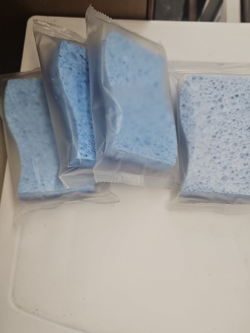 Light Blue Cellulose Cleaning Sponges - Pack of 4